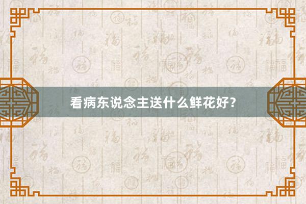看病东说念主送什么鲜花好？